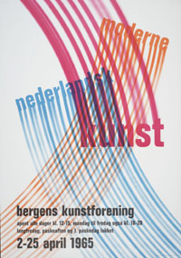 Affiche voor de tentoonstelling 'Moderne Nederlandsk Kunst', Bergens Kunstforening, 2-25 april 1965 (ontwerp door Jurriaan Schrofer)