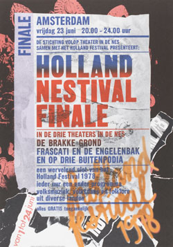 Affiche ‘Holland Nestival Finale’ voor het Holland Festival, 1978 (ontwerp door Anthon Beeke, Total Design)