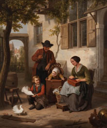 Het gelukkige gezin, Basile de Loose (1809-1885), 1856
