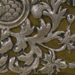 Band uit ca. 1700 met een volledige decoratie van zilver over zwart leer.