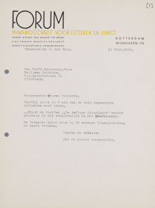 Brief aan J. van Gelderen.