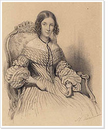 Anna Louisa Geertruida Toussaint. Tekening door N. Pieneman, ca. 1840.