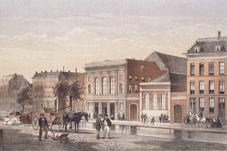 Gezicht op de Schouwburg aan de Coolsingel, 1862