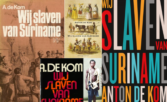 Afbeelding van een selectie van boekcovers van Wij slaven van Suriname