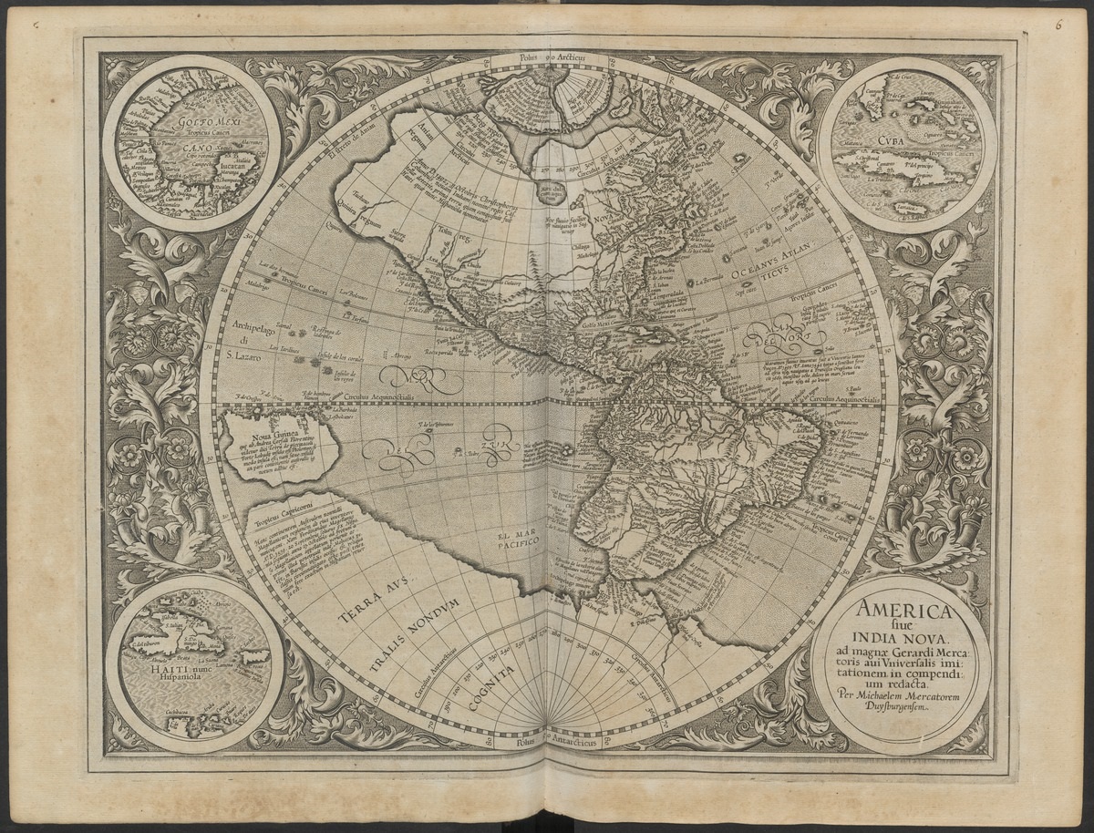 Atlas van Gerardus Mercator.. Universiteit Utrecht, uitgegeven door Jodocus Hondius in 1606