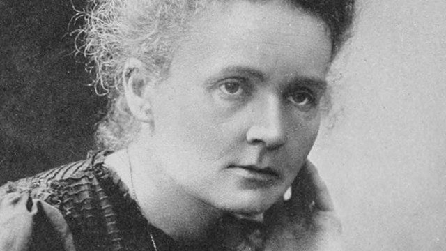 Portret van Marie Curie. Wikipedia publiek domein