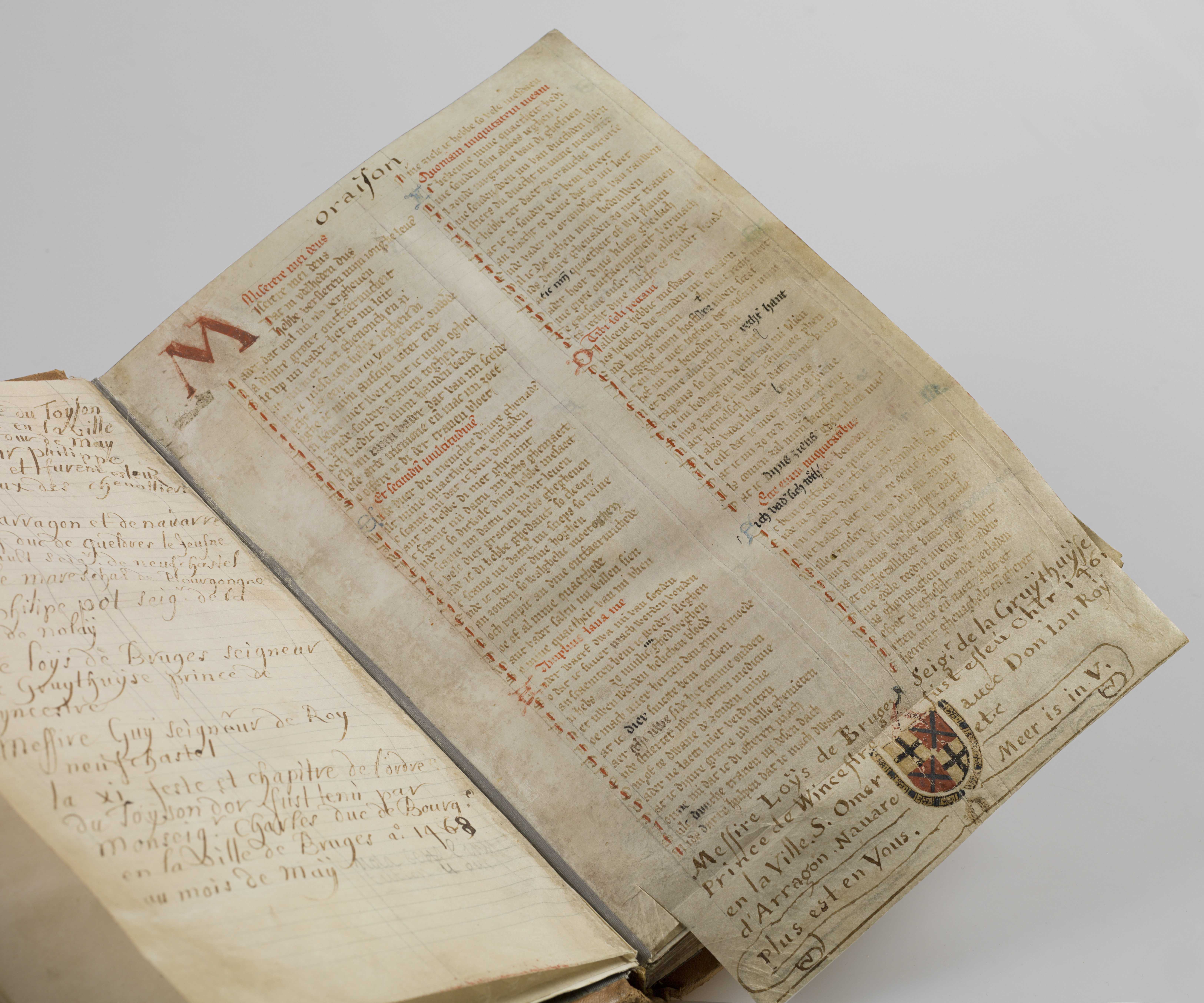 Twee pagina's uit het boekwerk met het Gruuthusehandschrift