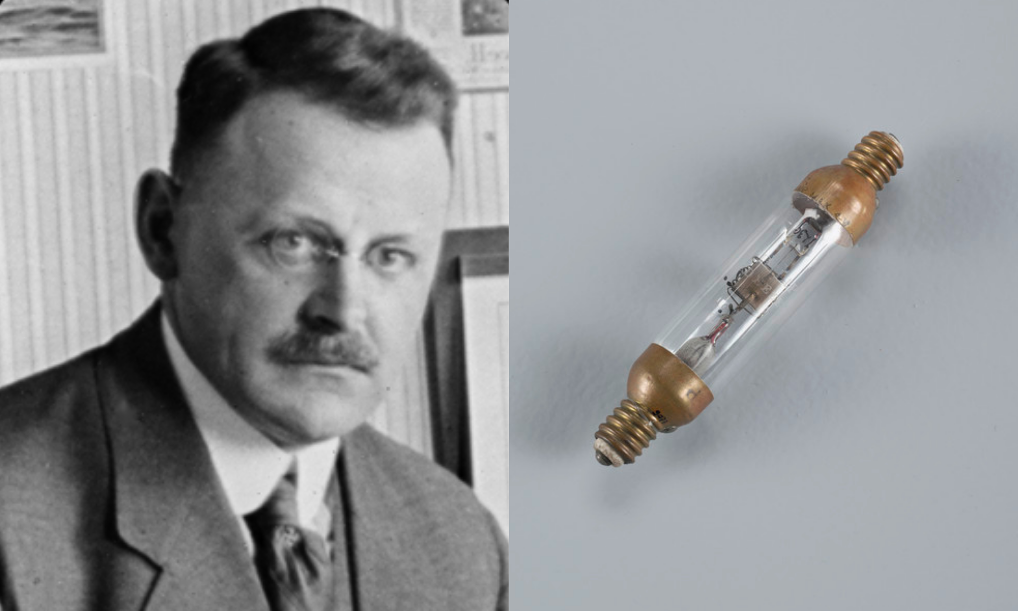 Portret uitvinder radiolamp Hanso Idzerda