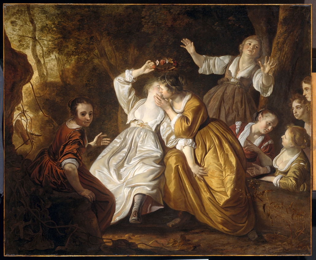 'Amaryllis bekranst Mirtillo' door Jacob van Loo uit 1648