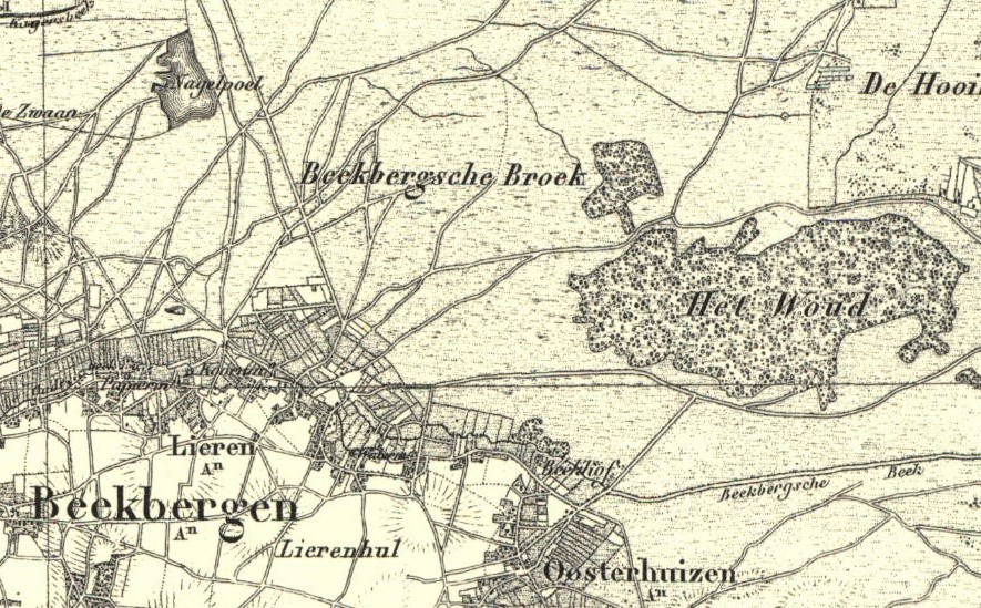 Beekbergerwoud, kaart uit 1866. MijnGelderland.