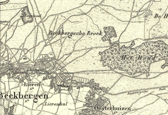 Beekbergerwoud, kaart uit 1866. MijnGelderland.