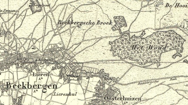 Beekbergerwoud, kaart uit 1866. MijnGelderland.