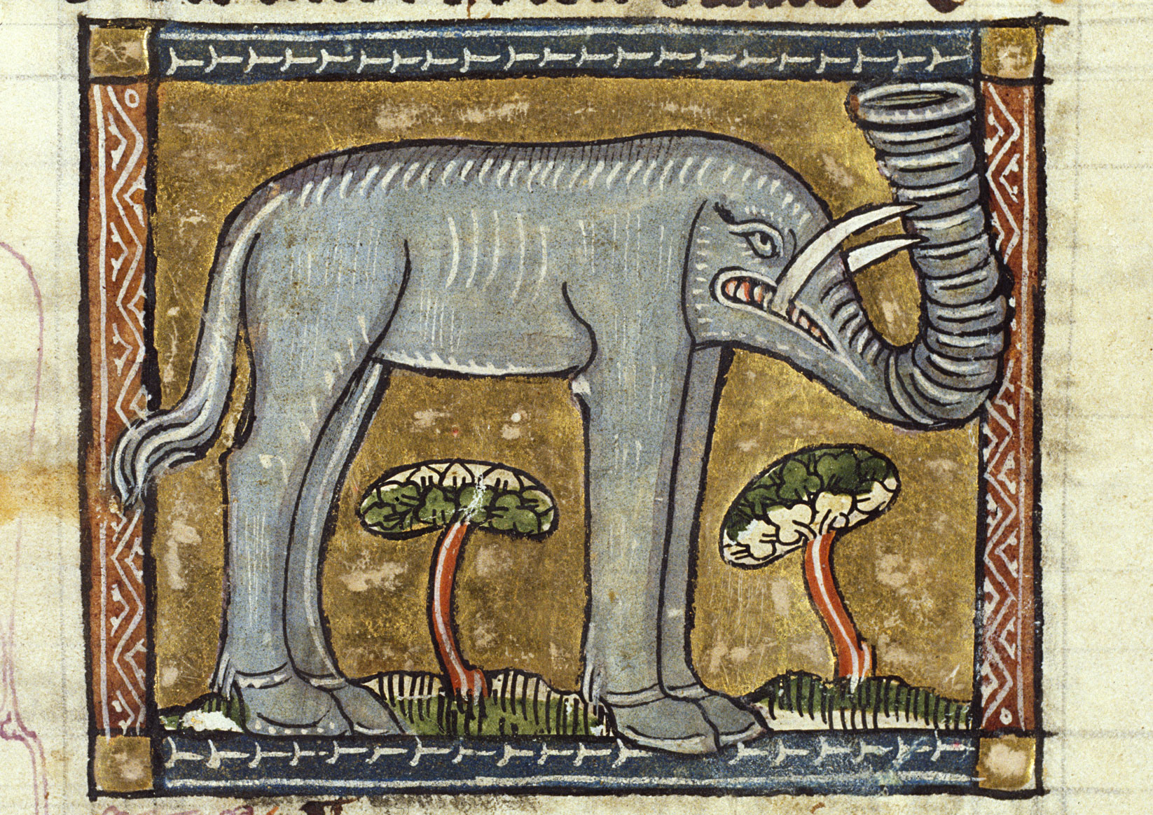 Olifant, Der nature bloeme, Van Maerlant. Koninklijke Bibliotheek.