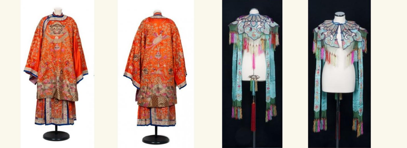 Zijden bruidskostuum van Han Tek Nio zijn grootmoeder uit 1901. Het kostuum is daarna gedragen door drie van zijn tantes, waaronder Helene Tan in 1928.