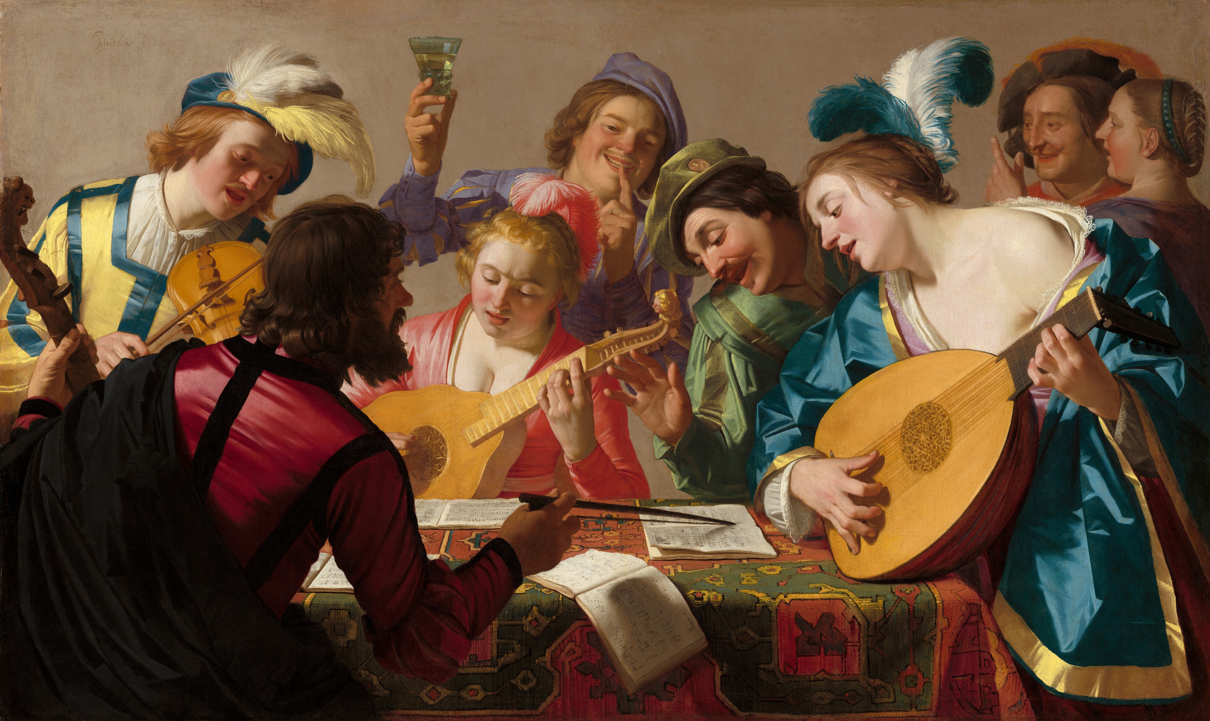 Afbeelding van het schilderij 'Het concert' van Gerrit van Honthorst