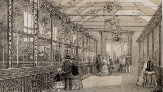 Het slangen- en amfibieënhuis in Artis, ongeveer 1835-1856. Stadsarchief Amsterdam.