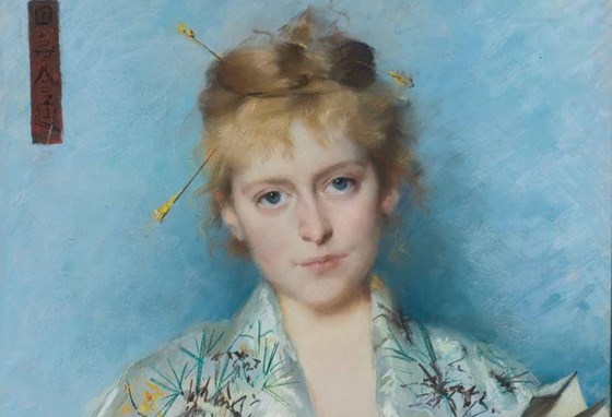 Portret van Mia Taen-Err Toung-Cuypers door haar vriendin Thérese Schwartze uit 1886.