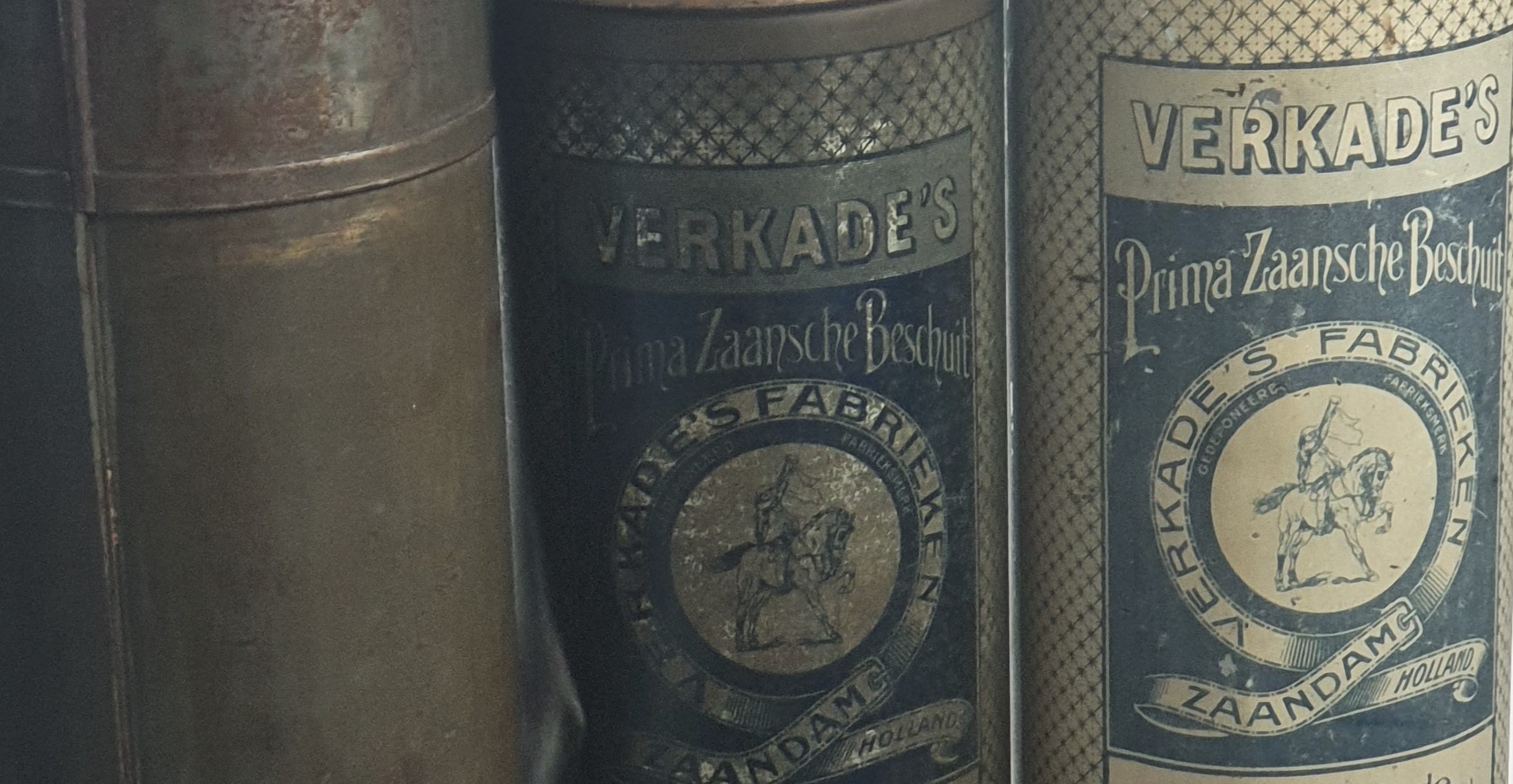 Afbeelding van het beroemde eerste beschuitblik van Verkade