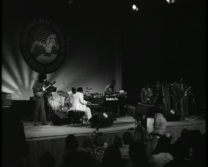 Zwart-wit foto van Fats Domino op het North Sea Jazz Festival in 1980